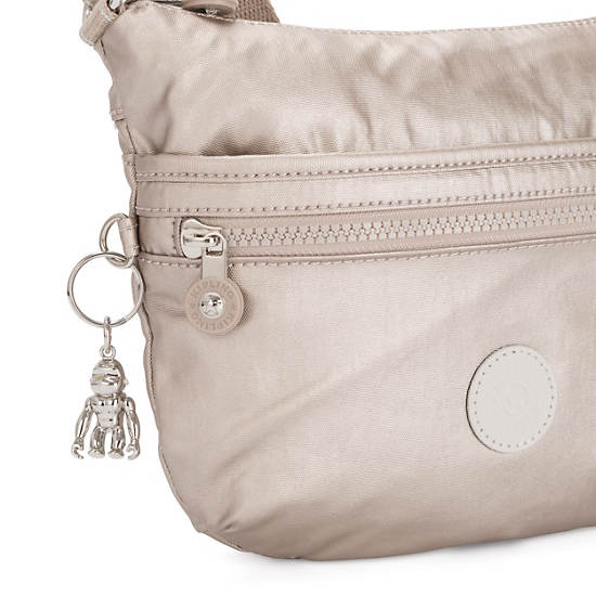 Kipling Arto Small Metallic Crossbody Táska Bézs | HU 1084YX